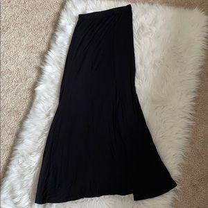 High Waisted Black Skirt with Thigh Slit
